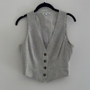 Reformation Grey Tweed Buttoned Vest